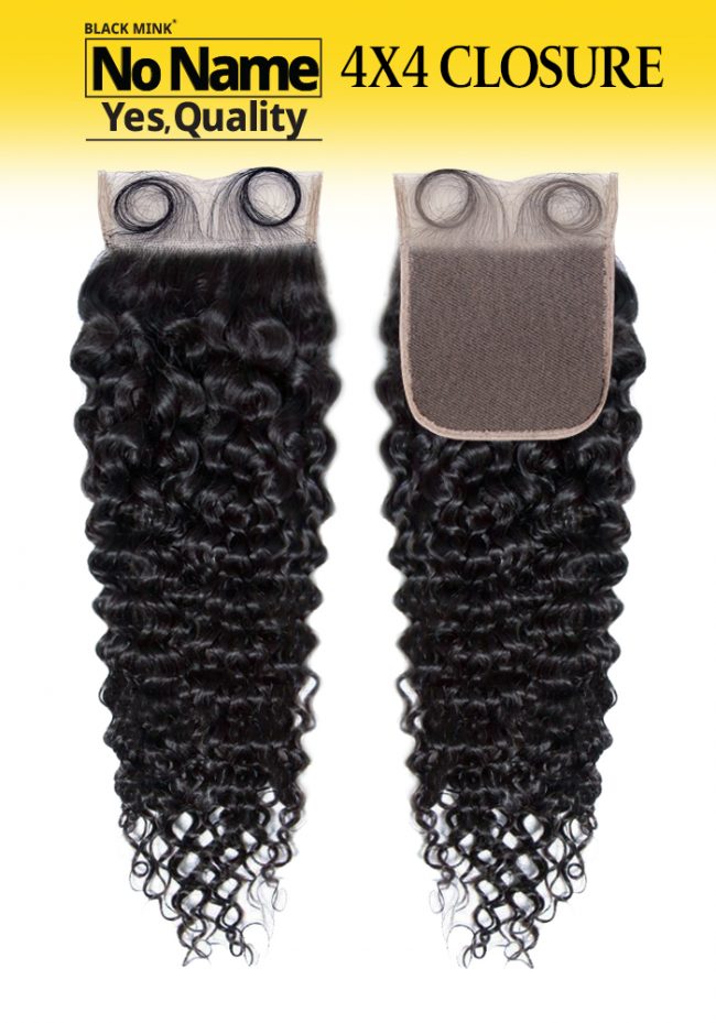 NO NAME 4X4 CLOSURE-BOHEMIAN CURL 100% UNPROCESSED VIRGIN HUMAN HAIR