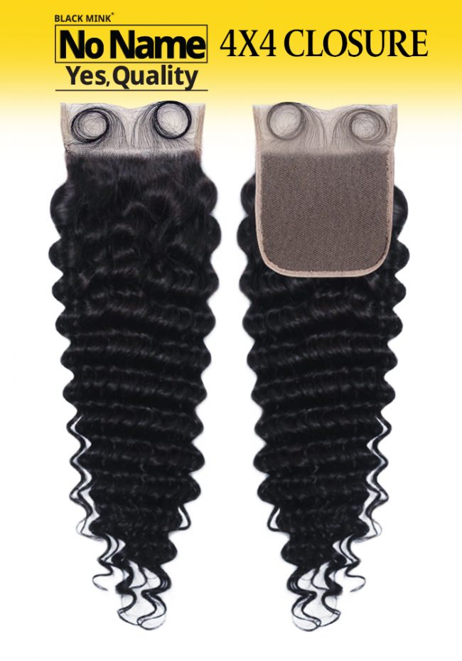 NO NAME 4X4 CLOSURE-DEEP WAVE 100% UNPROCESSED VIRGIN HUMAN HAIR