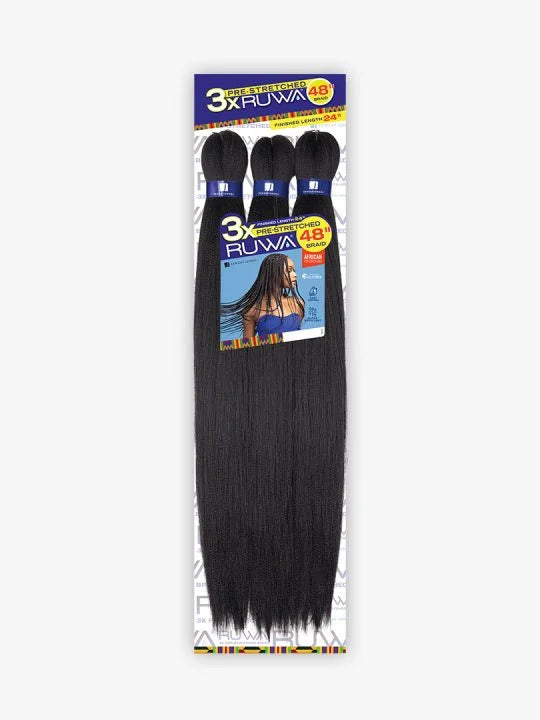 3X RUWA PRE-STRETCHED BRAID 48″ Tangle free, Easy brushing & separating