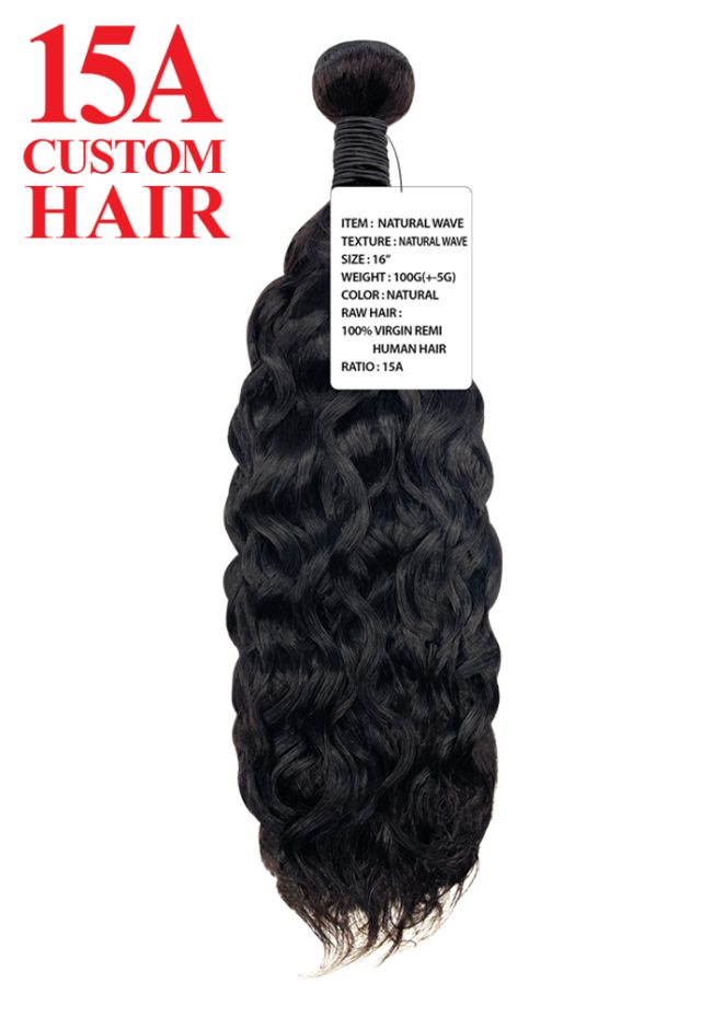 15A CUSTOM HAIR-NATURAL WAVE 100% VIRGIN UNPROCESSED REMY HUMAN HAIR