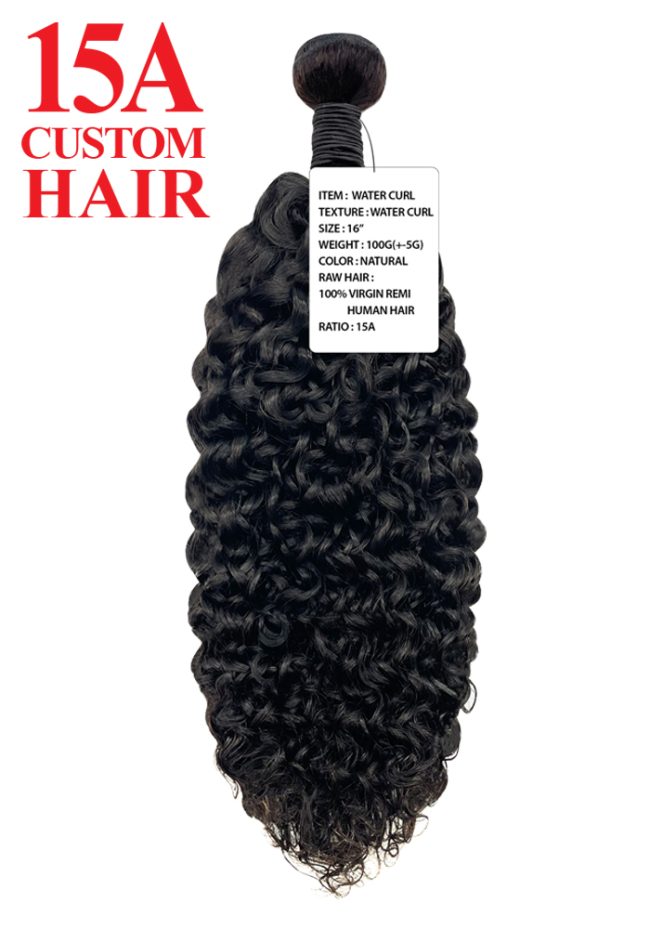 15A CUSTOM HAIR-WATER CURL 100% VIRGIN UNPROCESSED REMY HUMAN HAIR