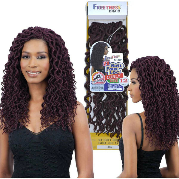 FREETRESS: 2X SOFT CURLY FAUX LOC 12" CROCHET BRAIDS