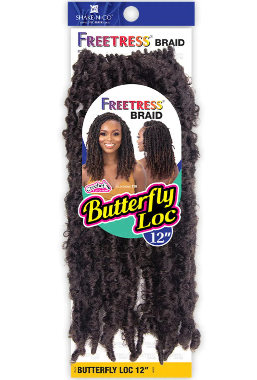 SHAKE-N-GO FREETRESS BRAID - BUTTERFLY LOC - CROCHET - 12" - 24"
