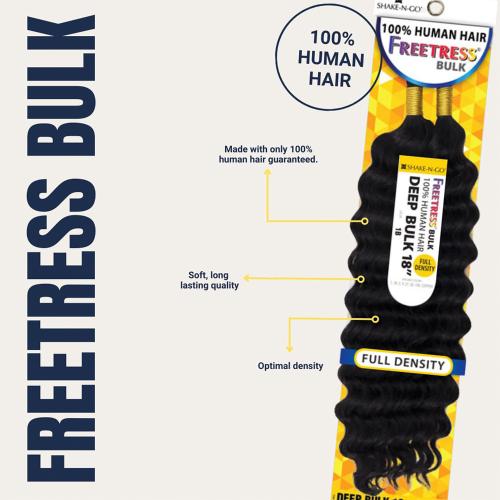 SHAKE-N-GO 100% HUMAN HAIR - FREETRESS - DEEP BULK 18"