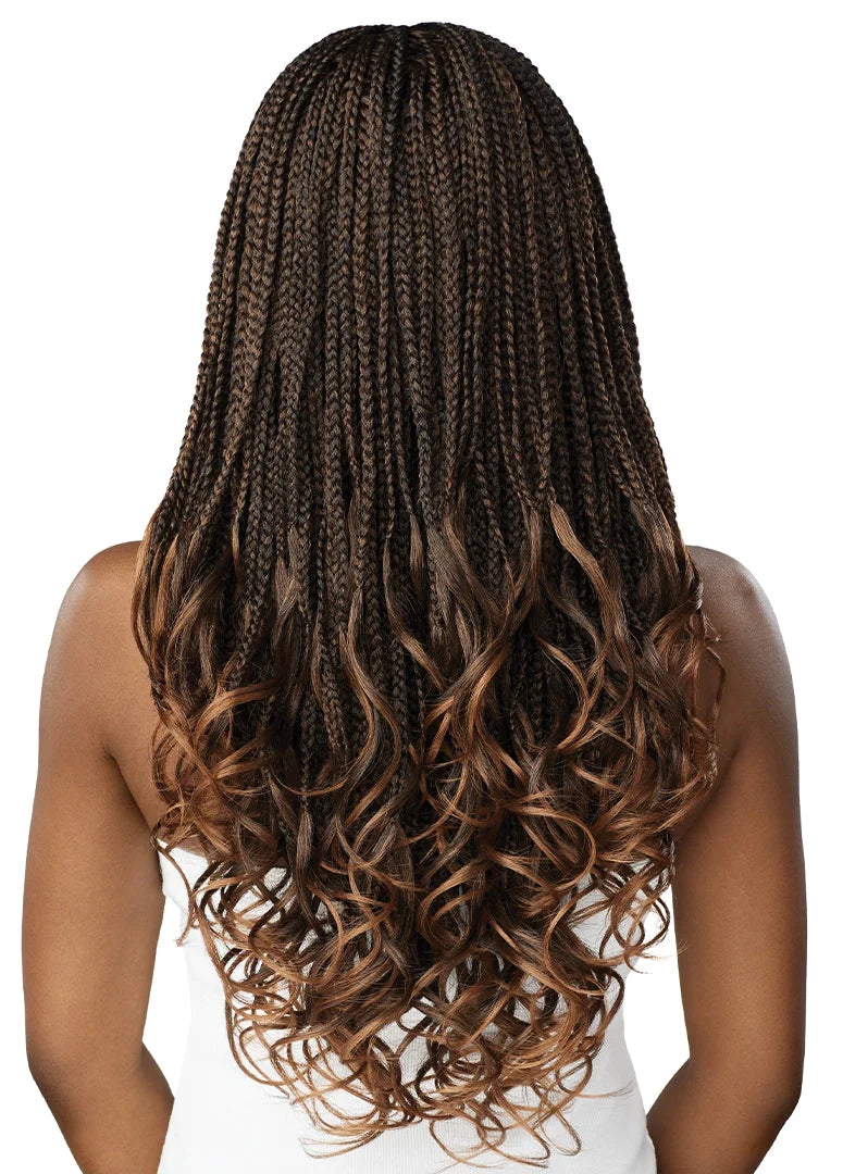 OUTRE 4 X 4 LACE FRONT WIG - MIDDLE PART FRENCH CURL BOX BRAIDS - 26"