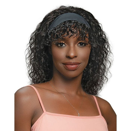 Janet Collection Crescent Bangs 100% Natural Virgin Remy Human Hair Headband Wig - JAE - Hollywood Beauty STL