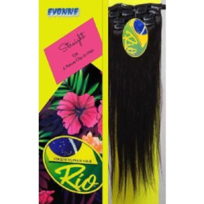 RIO 12A 100% VIRGIN BRAZILIAN REMY HAIR - 9 PCS CLIP IN EXTENTION - STRAIGHT