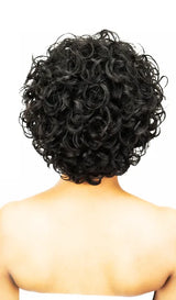 SHORT BLACK CURLY WAVY MIX WIG H5008