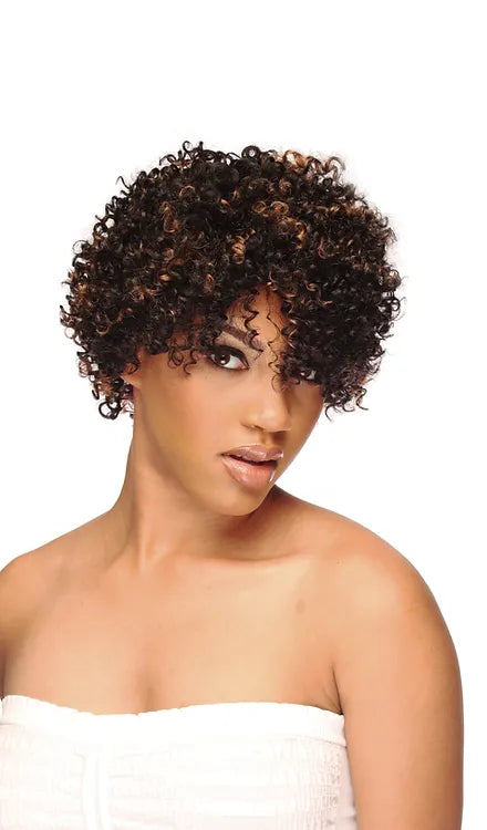 SHORT CURLY WIG WITH HIGHLIGHTS H5014