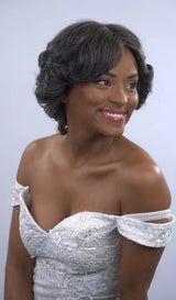 WIG HH I-LACE CHIN&BIG CURL GRAY