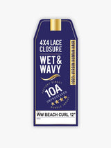 10A WET & WAVY 4X4 LACE CLOSURE – BEACH CURL 12″