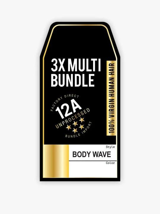 12A 3X MULTY BUNDLE BODY WAVE 12A grade Multi Bundle Hair item with 3 different lengths in one pack.