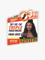 3X FAUX LOCS CURLY 18″