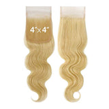 Ali Unprocessed 100% Virgin Human Hair Weave 4X4 Closure BBC44D Body Wave (14", OTN/613)