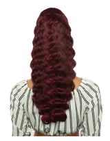 Mane Concept Human Hair Blend Ponytail Brown Sugar Wrap N Tie BSWNT07 Crimp Wave Wnt 22"