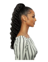 Mane Concept Human Hair Blend Ponytail Brown Sugar Wrap N Tie BSWNT07 Crimp Wave Wnt 22"