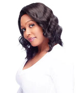 MEDIUM LENGTH WAVY BLACK WIG H1051