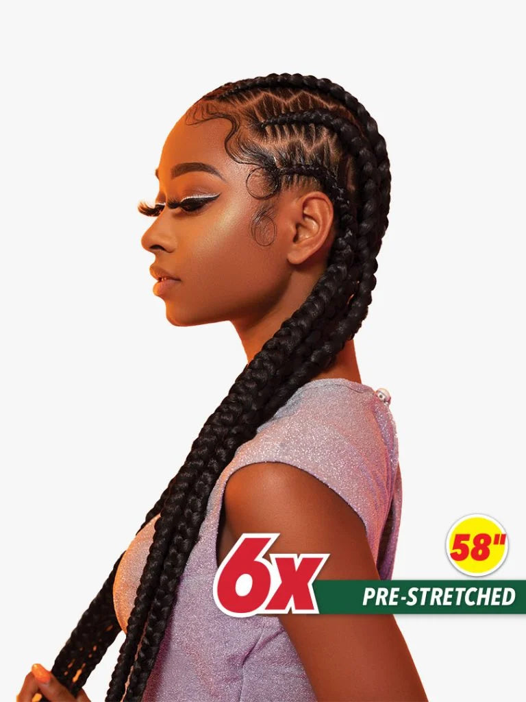 6X X-PRESSION PRE-STRETCHED BRAID 58″ 6X X-pression is a pre-stretched version of the current X-Pression item and is prepared to save preparation time when braiding the hair.