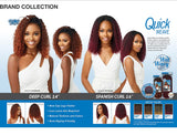 Outre Synthetic Quick Weave Wet & Wavy Style Half Wig - DEEP CURL 14" (1B Off Black)