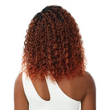 Outre Synthetic Quick Weave Wet & Wavy Style Half Wig - DEEP CURL 14" (1B Off Black)