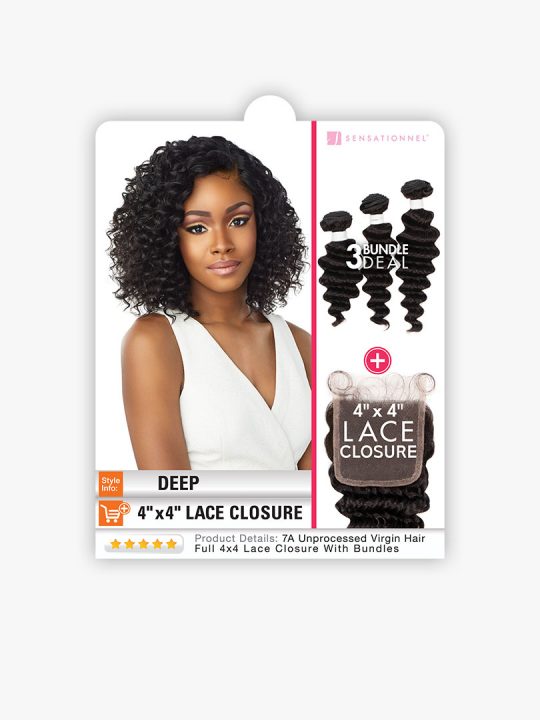 4X4 LACE CLOSURE BUNDLE DEAL DEEP New Deep Wave style is now available with HD Lace Closure + Bundle Deal item.