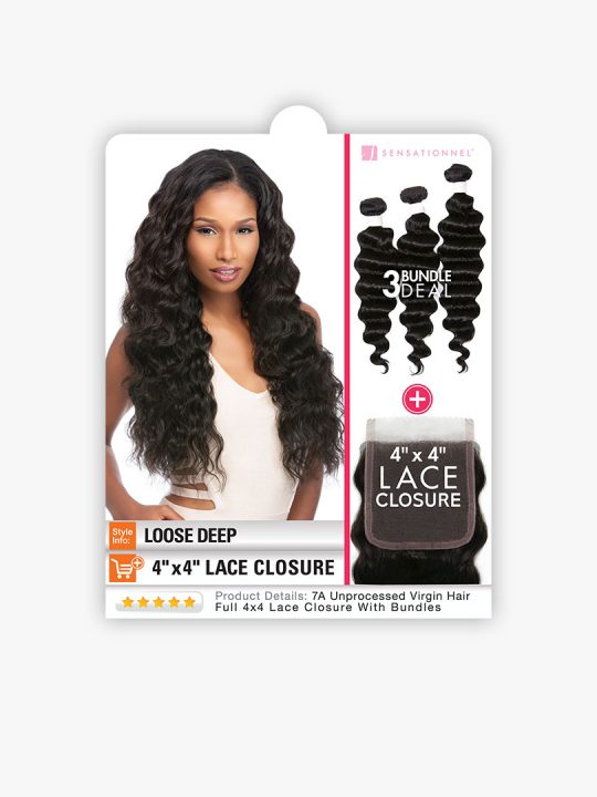 4X4 LACE CLOSURE BUNDLE DEAL LOOSE DEEP New Loose Deep Wave style is now available with HD Lace Closure + Bundle Deal item.