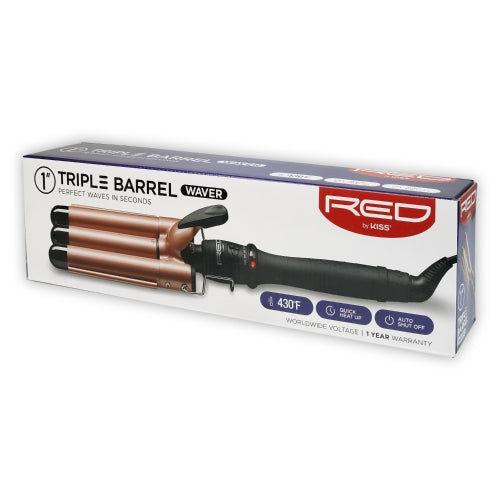 Red Kiss Triple Barrel Waver 1"