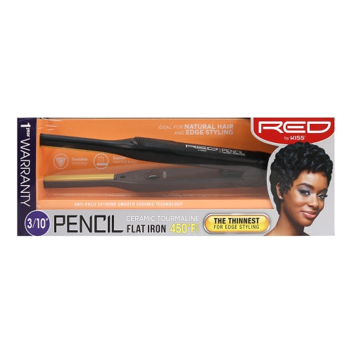 Red By Kiss 3/10" Pencil Ceramic Tourmaline Flat Iron