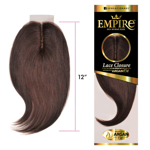 Sensationnel Human Hair Weave Empire 3-Way Parting Lace Closure Yaki 12"