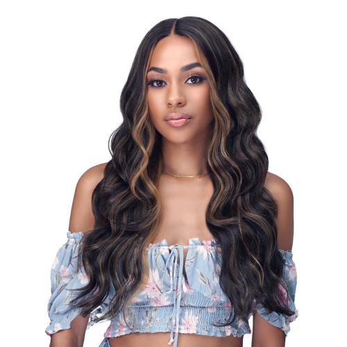 Bobbi Boss Human Hair Blend HD Lace Front Wig Glueless 5" Deep Lace Part Miss Origin MOGL100 Mina