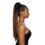 Mane Concept Brazilian Human Hair Blend Mega Crochet Ponytail Drawstring MBCP01 Deep Twist 30"