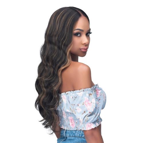 Bobbi Boss Human Hair Blend HD Lace Front Wig Glueless 5" Deep Lace Part Miss Origin MOGL100 Mina