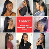 Celebrity 100% Virgin Human Hair Drawstring Ponytail Straight (22"-26")