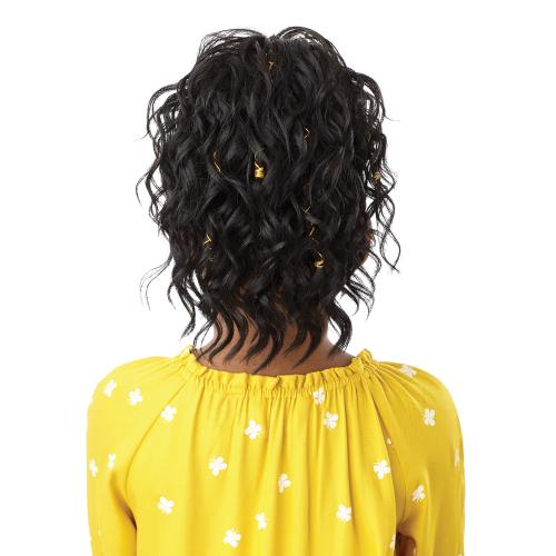 Outre Drawstring Ponytail Lil Looks Gold Accented Natural Wave 12"