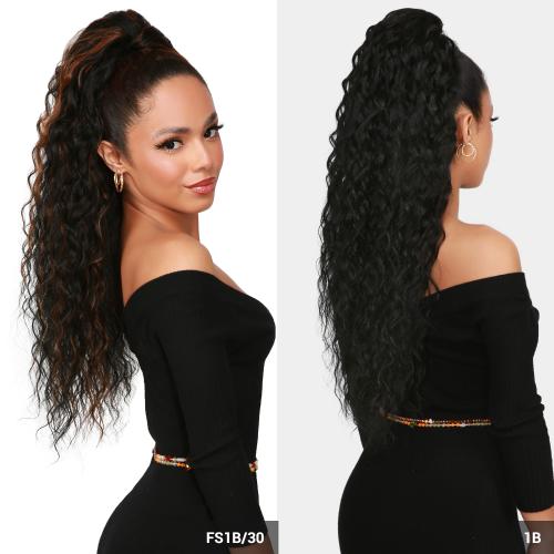 Instant Glitz Synthetic Drawstring Ponytail Crimp Wave 28"