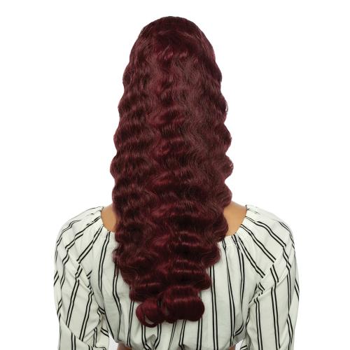 Mane Concept Human Hair Blend Ponytail Brown Sugar Wrap N Tie BSWNT07 Crimp Wave Wnt 22"