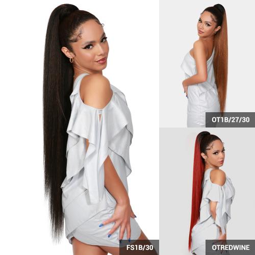 Instant Glitz Synthetic Drawstring Ponytail Straight 36"