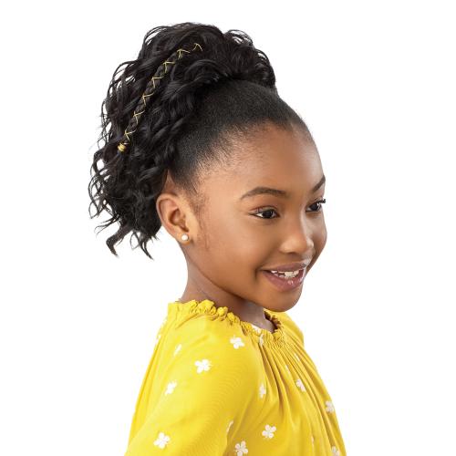 Outre Drawstring Ponytail Lil Looks Gold Accented Natural Wave 12"