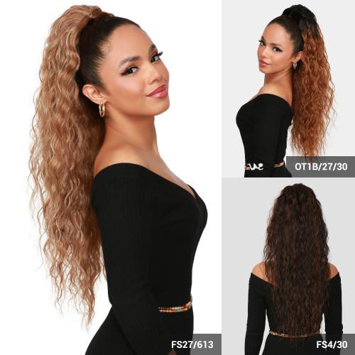 Instant Glitz Synthetic Drawstring Ponytail Crimp Wave 28"