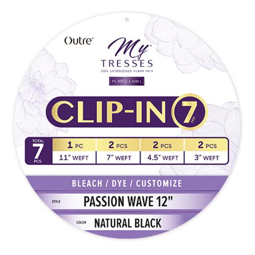 My Tresses Purple Label Unprocessed Human Hair Clip In Weave Passion Wave (7Pcs) (12"-14")