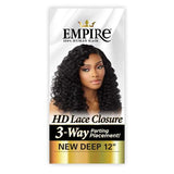 Sensationnel Human Hair Weave Empire 3-Way Parting HD Lace Closure New Deep 12"