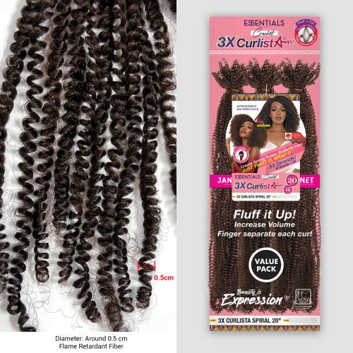 Janet Collection Crochet Braids Essentials 3X Curlista Spiral 20"