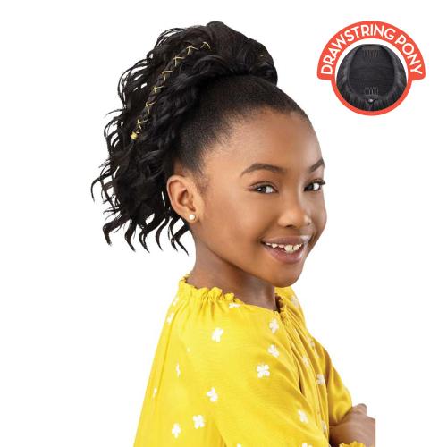 Outre Drawstring Ponytail Lil Looks Gold Accented Natural Wave 12"