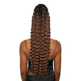 Mane Concept Brazilian Human Hair Blend Mega Crochet Ponytail Drawstring MBCP01 Deep Twist 30"