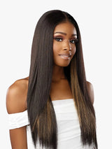 BARE LACE WIG_ 13X6 UNIT 1 Layered straight style with light yaki texture.