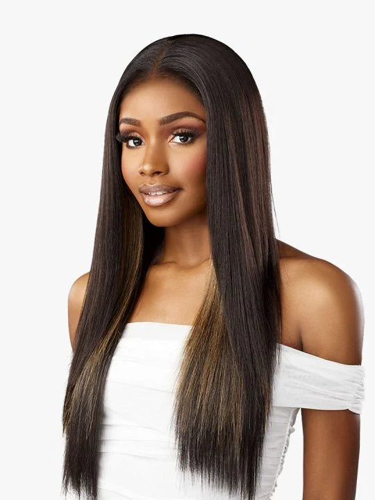 BARE LACE WIG_ 13X6 UNIT 1 Layered straight style with light yaki texture.