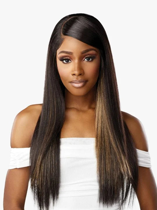 BARE LACE WIG_ 13X6 UNIT 1 Layered straight style with light yaki texture.