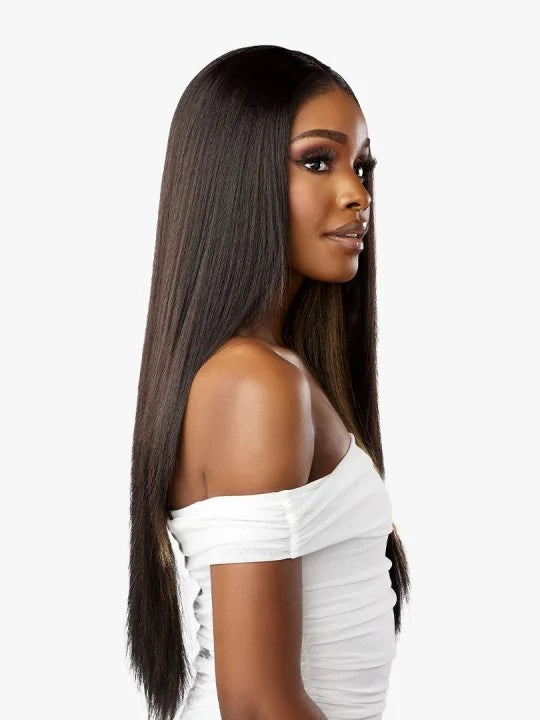 BARE LACE WIG_ 13X6 UNIT 1 Layered straight style with light yaki texture.