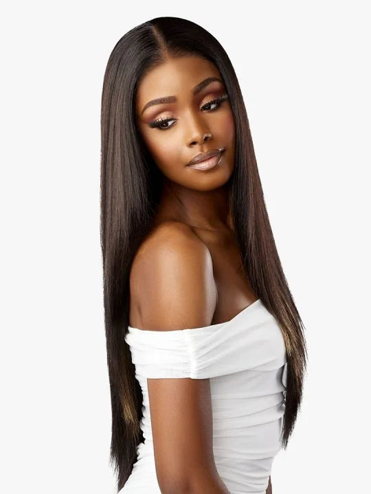 BARE LACE WIG_ 13X6 UNIT 1 Layered straight style with light yaki texture.