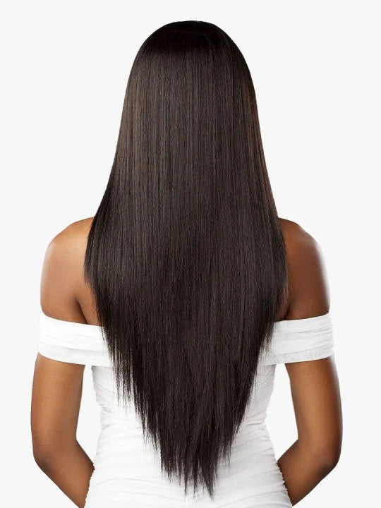 BARE LACE WIG_ 13X6 UNIT 1 Layered straight style with light yaki texture.